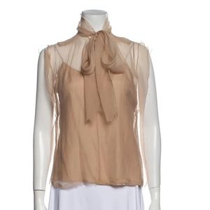 MARC JACOBS Tie Neck Sleeveless Blouse